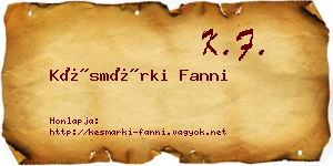 Késmárki Fanni névjegykártya