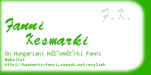 fanni kesmarki business card